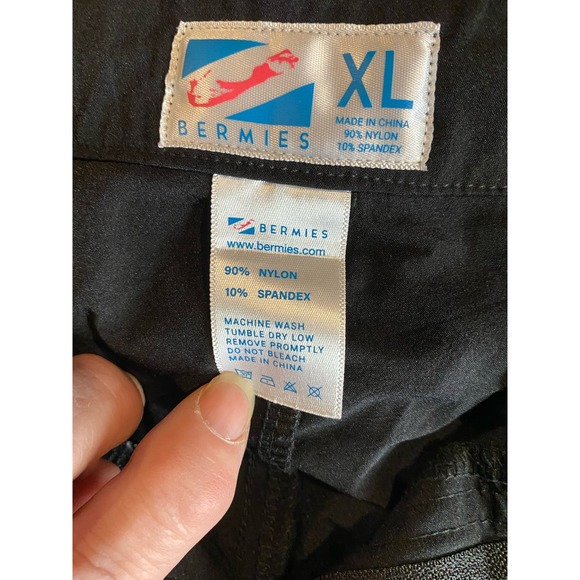 Bermies Performance Shorts XL Mens Black Drawstring Fitness Beach Casual Active - Picture 7 of 7